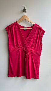 Pre-Owned Ann Taylor Red Cross Bust Sleeveless Top- Size Large