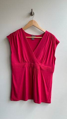 Pre-Owned Ann Taylor Red Cross Bust Sleeveless Top- Size Large