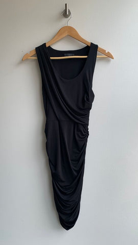 Pre-Owned Guess Black Ruched Fitted Sleeveless Dress- Size X-Small
