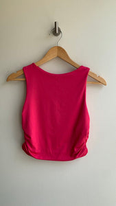 Pre-Owned Pink Side Cinched High Neck Crop Sleeveless Top- Size Small (Estimated)