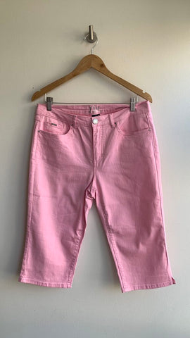 Pre-Owned FDJ Light Pink 'Olivia' Cropped Jean - Size 12