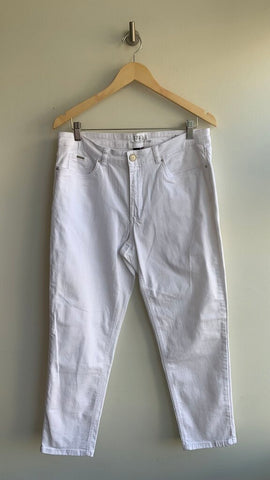 Pre-Owned FDJ White 'Olivia' Jeans- Size 14