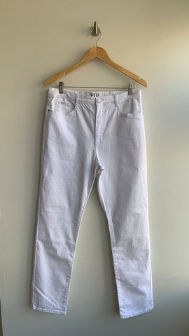 Pre-Owned French Dressing White 'Suzanne' Straight Leg Jeans- Size 14