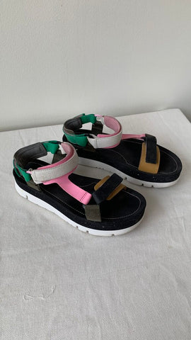 Pre-Owned Camper 'Oruga Up' Multi-Colour Velcro Sandals - Size 10