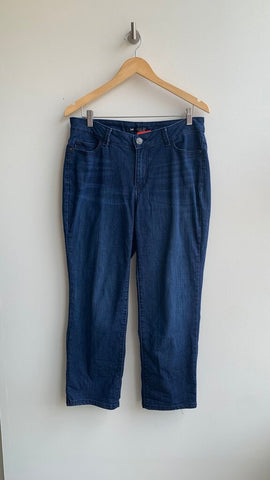 Pre-Owned Lee Dark Wash Curvy Fit Cropped Jeans - Size Medium