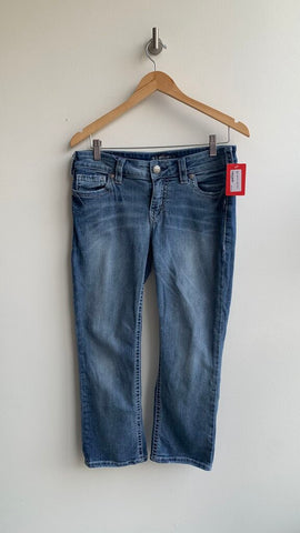 Pre-Owned Silver Light Wash Aiko Capri Jeans - Size 30