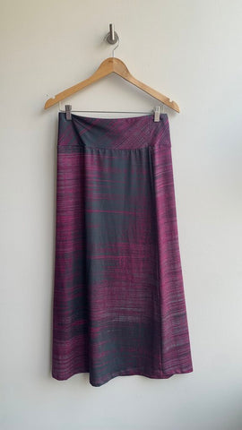 Pre-Owned The North Face Grey/Purple Print 'Empower' Maxi Skirt (NWT)- Size Small
