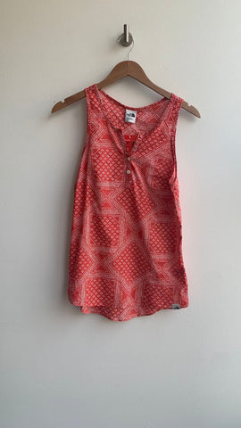 Pre-Owned The North Face Red Bandana Print Sleeveless Top (NWT)- Size Small