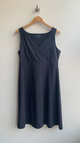Pre-Owned Eddie Bauer Charcoal Dotted Sleeveless Athletic Dress- Size Large