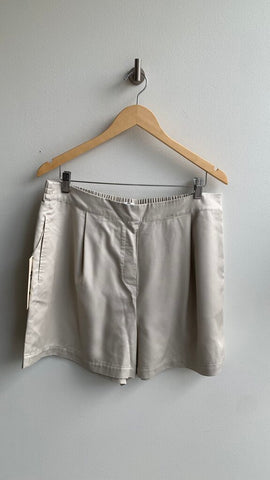 Pre-Owned Frank and Oak Cream Tencel Stretch Back Waist Shorts (NWT) - Size Large