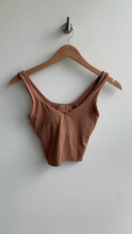 Pre-Owned Lululemon Light Brown Align V-Neck Sports Bra- Size 0