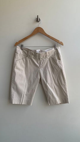 Pre-Owned Mexx Cream Striped Stretch Cotton Bermuda Shorts - Size 10