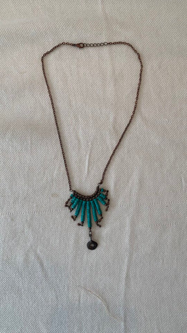 Pre-Owned Rogue Bronze & Turquoise Chain Necklace