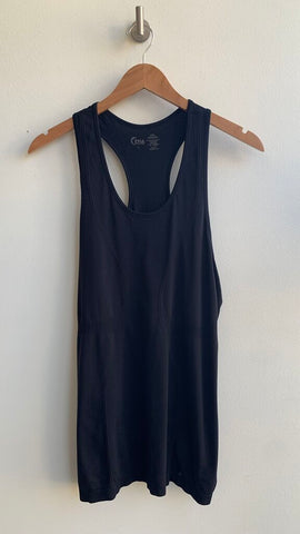 Pre-Owned Zyia Black Racer Back Tank Top- Size Large
