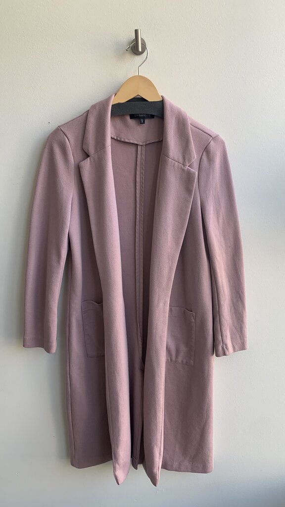 Pre-Owned Dynamite Pink Open Front Blazer Style Coatigan- Size Large