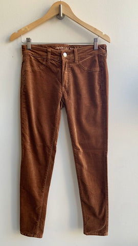 Pre-Owned American Eagle Brown Velour Jeggings(NWT)- Size 6