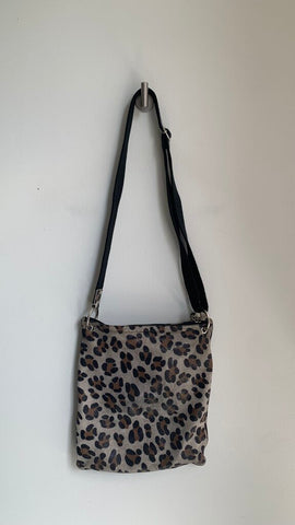 Pre-Owned Maurizio Taiuti Brown/Black Leopard Print Glitter Genuine Leather Crossbody