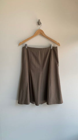 Pre-Owned Conrad C Brown Pinstripe Fit & Flare Skirt - Size 10