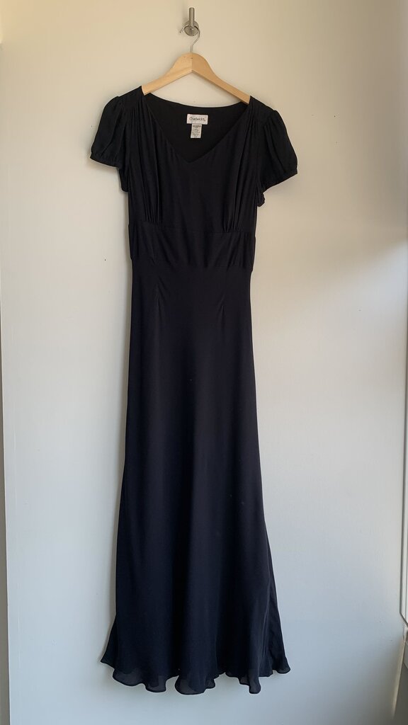Pre-Owned Chadwicks Black Cap Sleeve Gown - Size 12P
