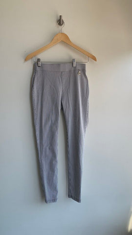 Pre-Owned Tommy Hilfiger White/Grey Stripe Pull On Skinny Pant - Size 4