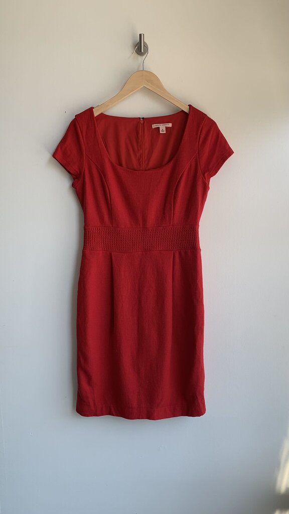 Pre-Owned Banana Republic Red Cap Sleeve Wool ` Dress- Size 8