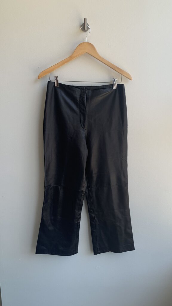 Pre-Owned Danier Cropped Leather Wide Leg Pants - Size S/M (Estiamted)