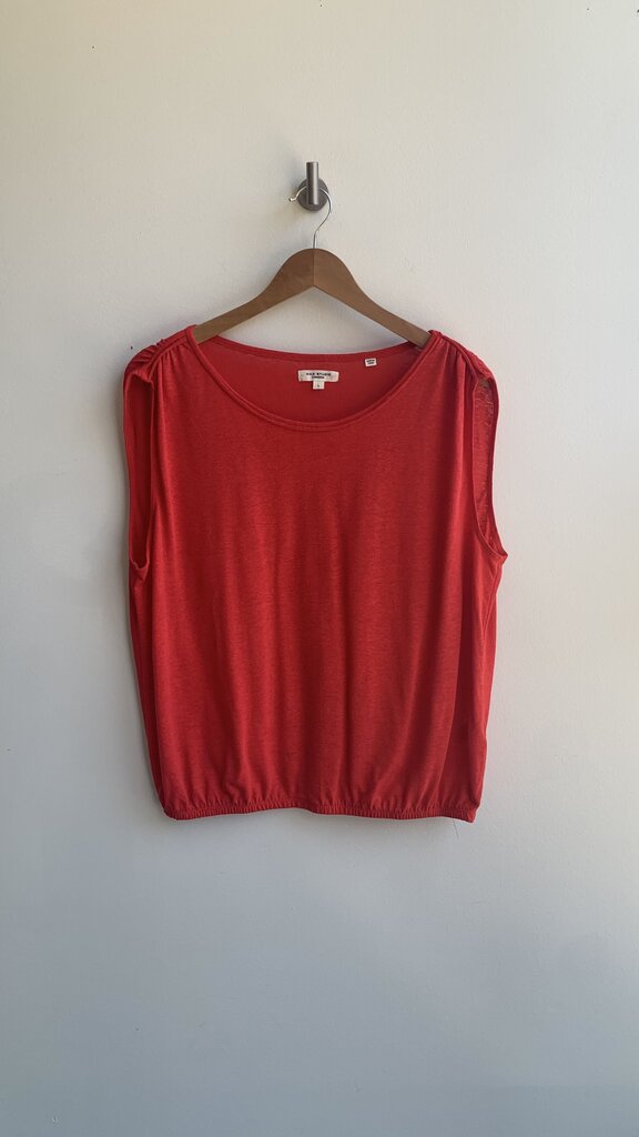 Pre-Owned Max Studio Red Sleeveless Cinch Waist Top- Size Large
