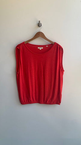 Pre-Owned Max Studio Red Sleeveless Cinch Waist Top- Size Large