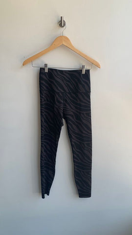 Pre-Owned Knix Black/Grey Zebra Print Shape Wear Legging- Size Small