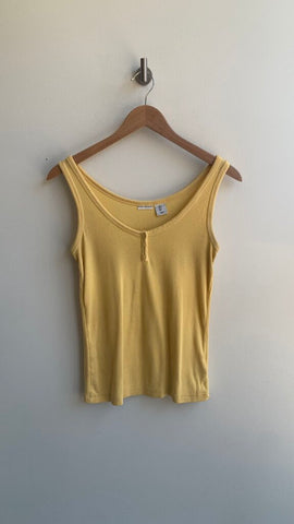 Pre-Owned Max Studio Yellow Sleeveless Ribbed Top- Size Small