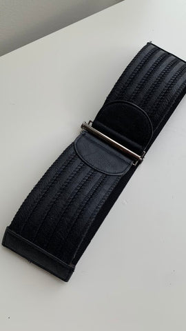 Pre-Owned Black Stretch Waist Belt - Size Medium (Estimated)