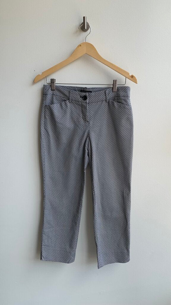 Pre-Owned HIlary Radley Black/White Circle Print Cropped Pant - Size 4