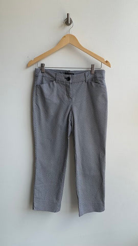 Pre-Owned HIlary Radley Black/White Circle Print Cropped Pant - Size 4