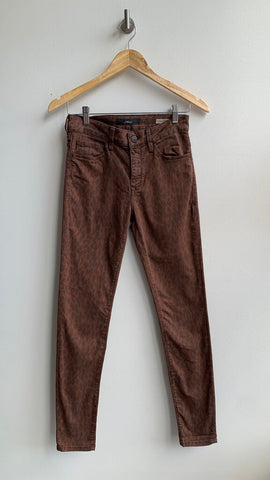 Pre-Owned Mavi Brown Cheetah Print 'Alissa' High Rise Skinny Jeans - Size Small (Estimated)