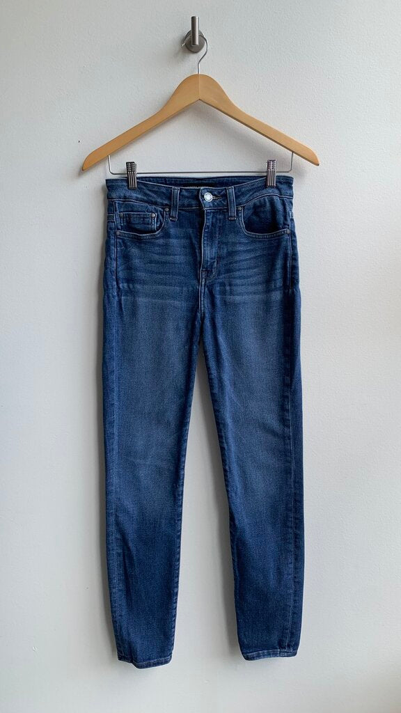 Pre-Owned Modern American Mid-Blue Soho High Ankle Skinny Jeans - Size 26