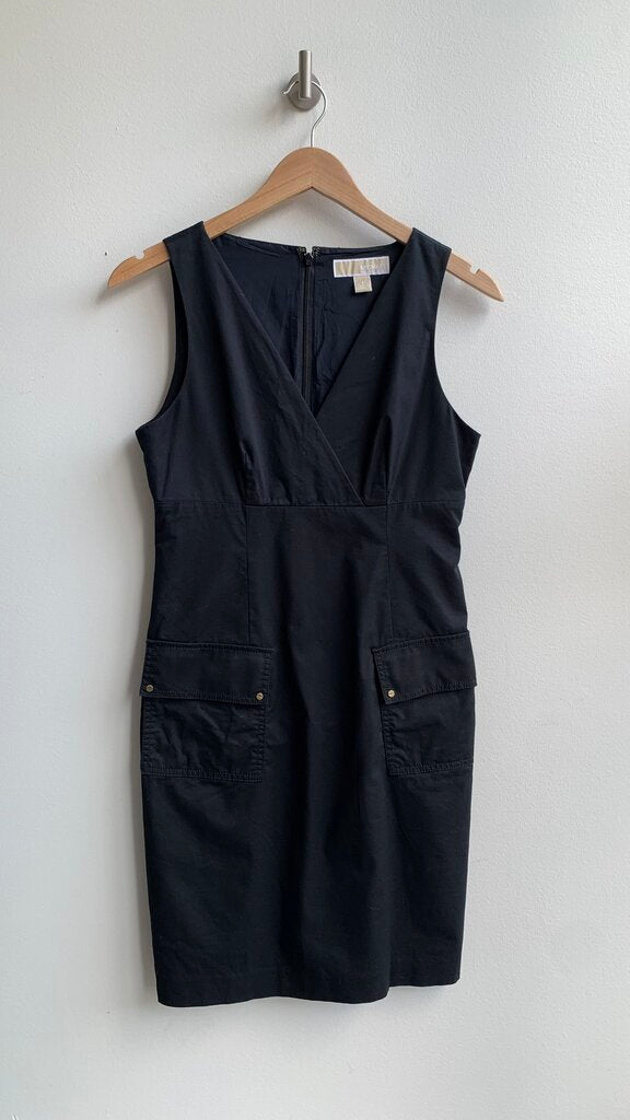 Pre-Owned Michael Kors Black Sleeveless Patch Pocket Dress - Size 2