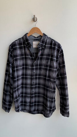 Pre-Owned Weatherproof Vintage Black Plaid Flannel Shirt - SIze Medium