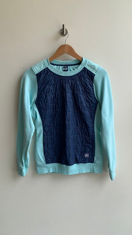 Pre-Owned Helly Hansen Blue Two-Tone Puffer Sweatshirt - SIze Small