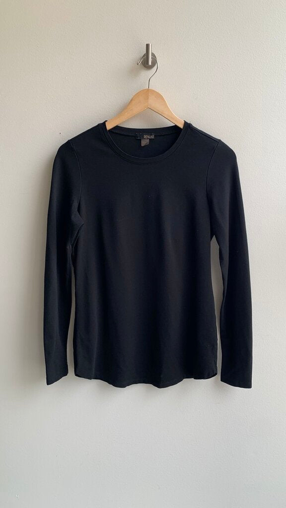 Pre-Owned Renuar Black Long Sleeve Top- Size Small