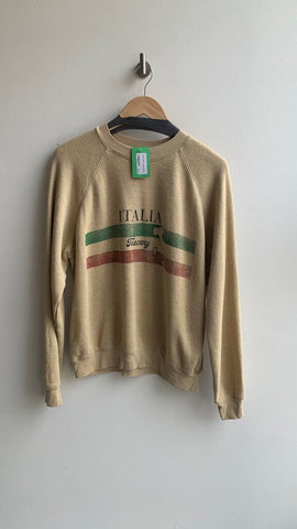 Pre-Owned Project Social T Yellow 'Italia' Graphic Sweater- Size Medium