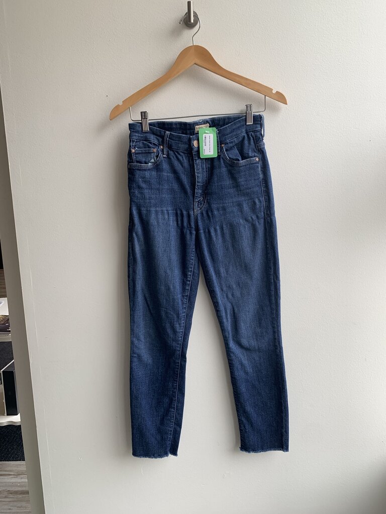 Pre-Owned Mother Denim Dark Wash High Waisted Looker Skinny Jeans - Size 28