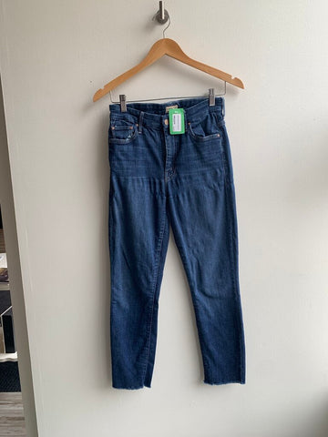 Pre-Owned Mother Denim Dark Wash High Waisted Looker Skinny Jeans - Size 28