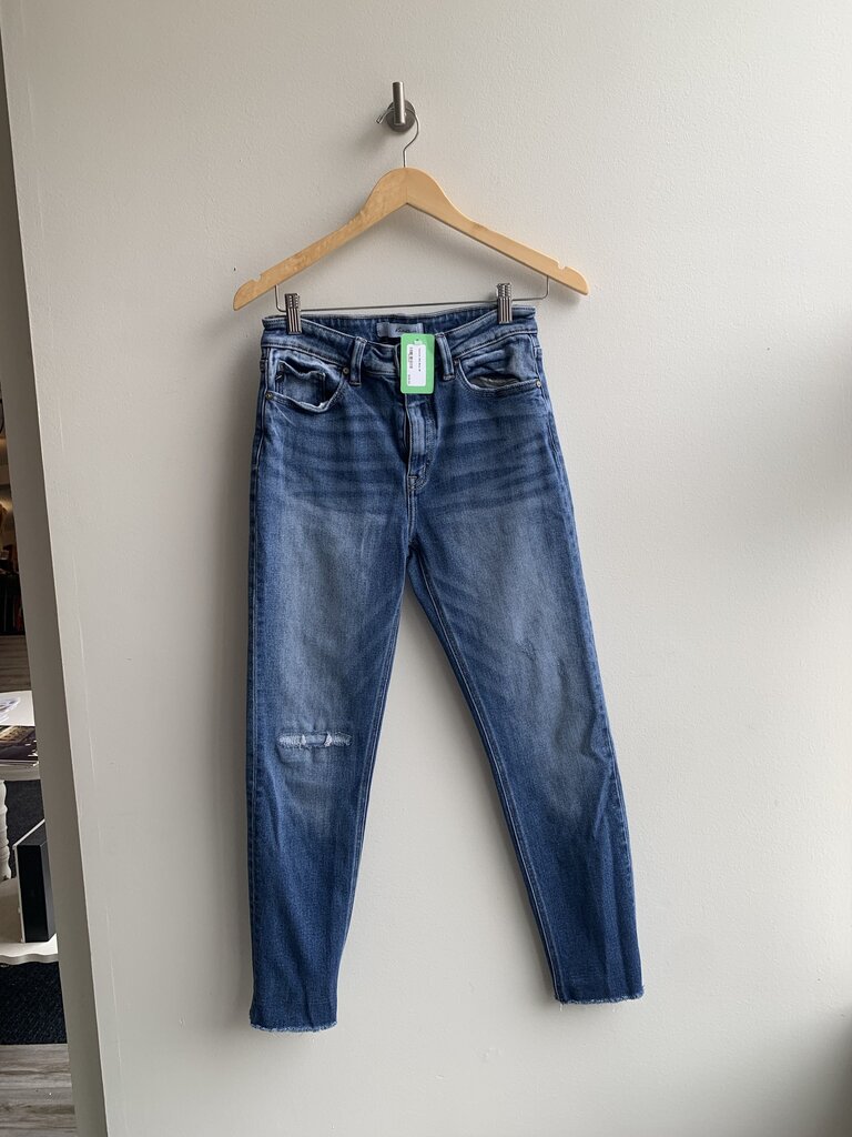 Pre-Owned Kancan Mid Blue Skinny Distressed Jeans- Size 28