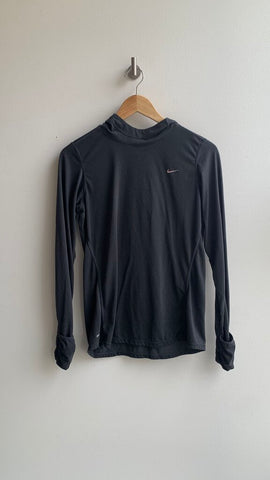Pre-Owned Nike Dri-Fit Black Thin Hooded Sweater- Size Medium