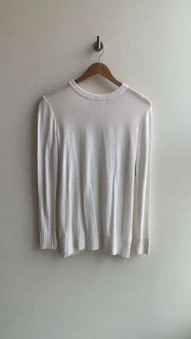 Pre-Owned Lululemon White Open Back Knit Sweater- Size Small (Estimated)