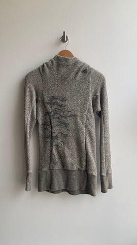 Pre-Owned Jeni Mack Made in B.C. Green Tree Graphic Kangaroo Hoodie- Size XX-Small