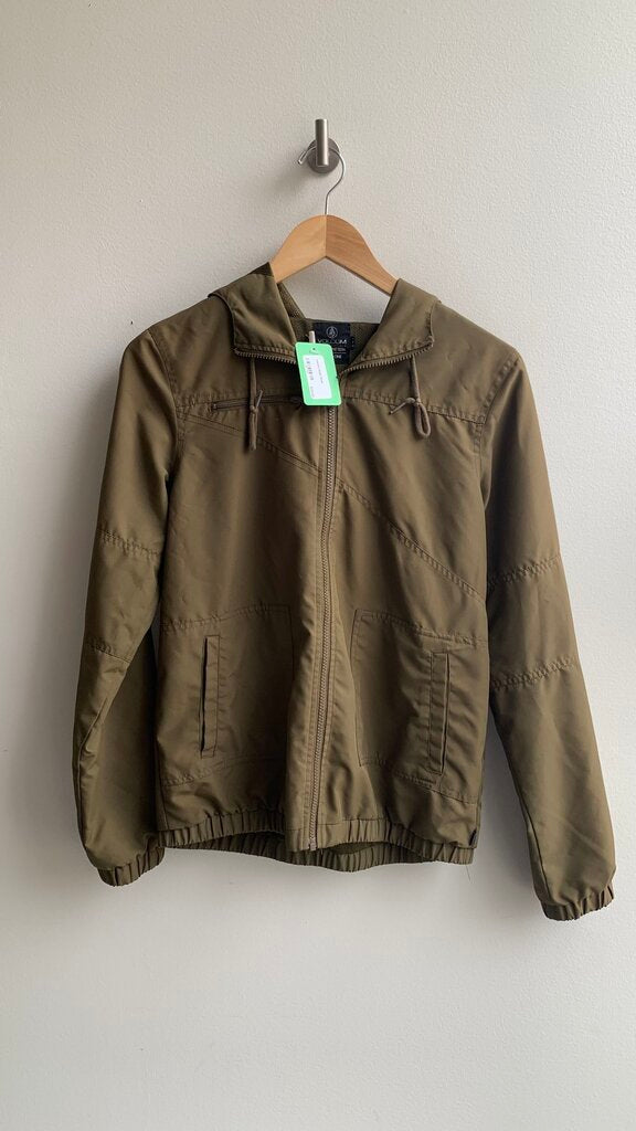Pre-Owned Volcom Green Hooded Wind Jacket- Size Small
