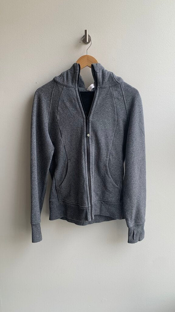 Pre-Owned Lululemon Grey Scuba Full Zip Sweater- Size 8