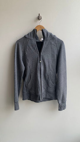 Pre-Owned Lululemon Grey Scuba Full Zip Sweater- Size 8