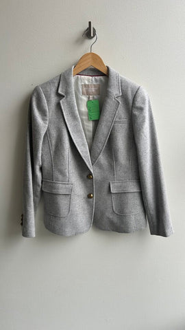 Pre-Owned Banana Republic Grey Long Sleeve Double Button Blazer- Size 8